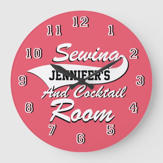 Sewing Room Personalise Large Clock (Front)