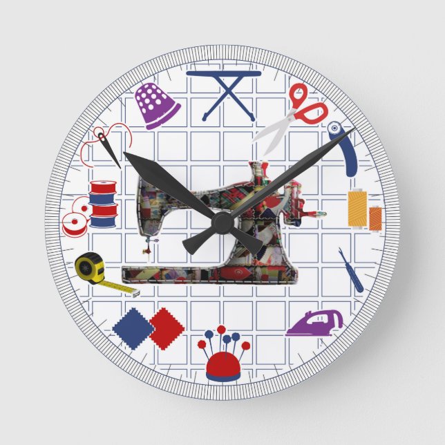 Sewing Room themed wall clock (Front)