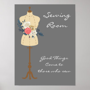 Sewing room vintage sewing quote poster