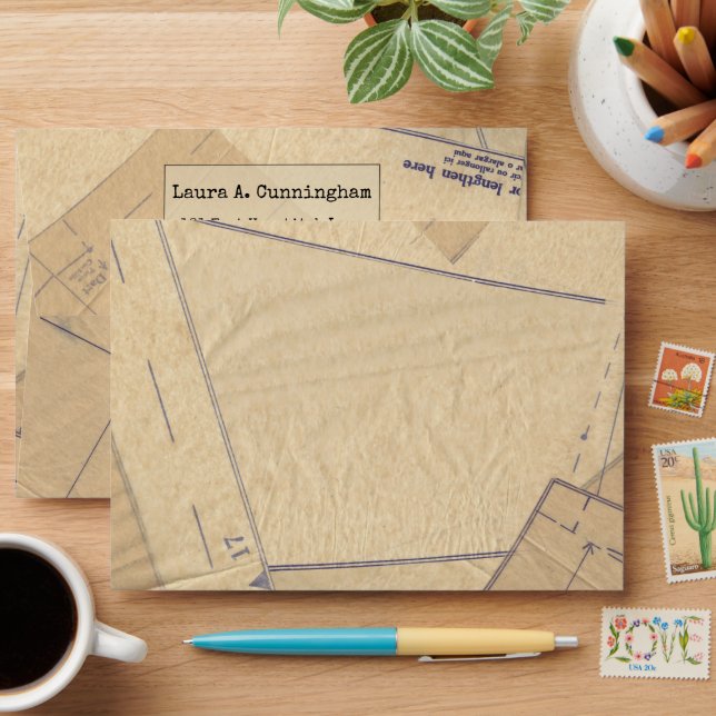 Sewing Seamstress Pattern Custom Envelope (Desk)