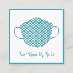 Sewing Seamstress Tailor Face Mask Designer Square Business Card