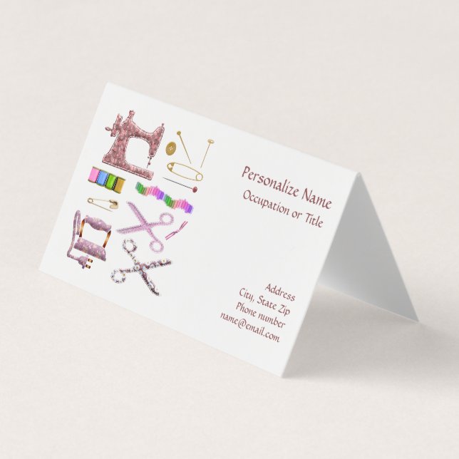 Sewing Seamstress Wardrobe Tailor Business Card (Front)