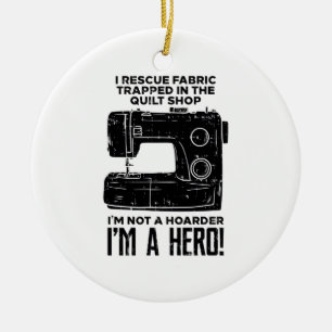 Sewing Sewing Machine Ceramic Tree Decoration