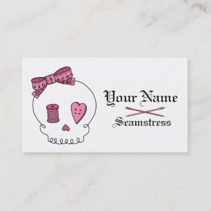 Sewing Skull (Pink) Business Card