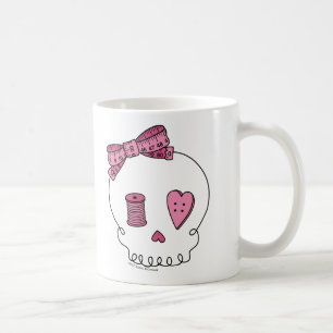Sewing Skull (Pink) Coffee Mug