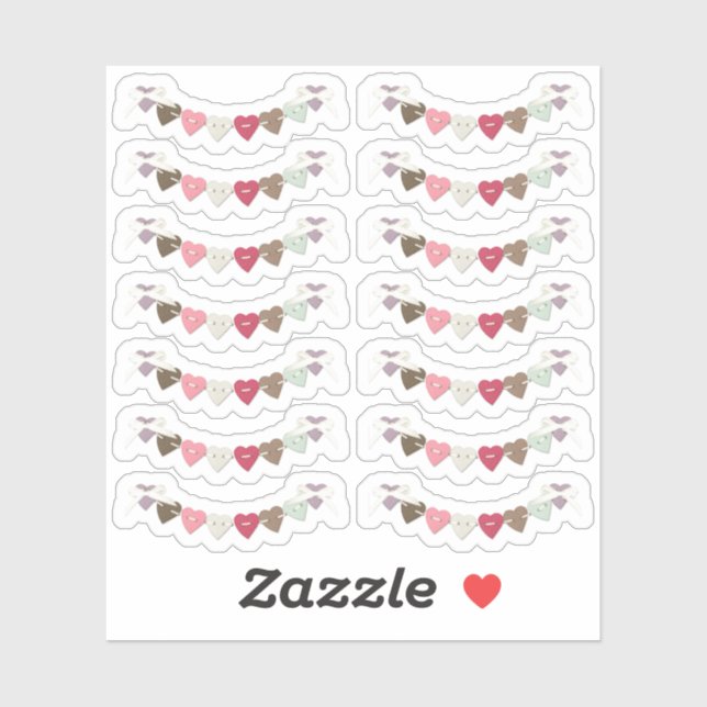 Sewing Stitches Country Heart Bunting Banners (Sheet)