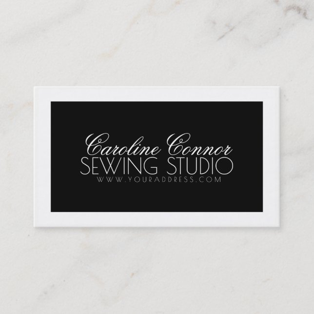 Sewing Studio Black & White Bold Design Card (Front)