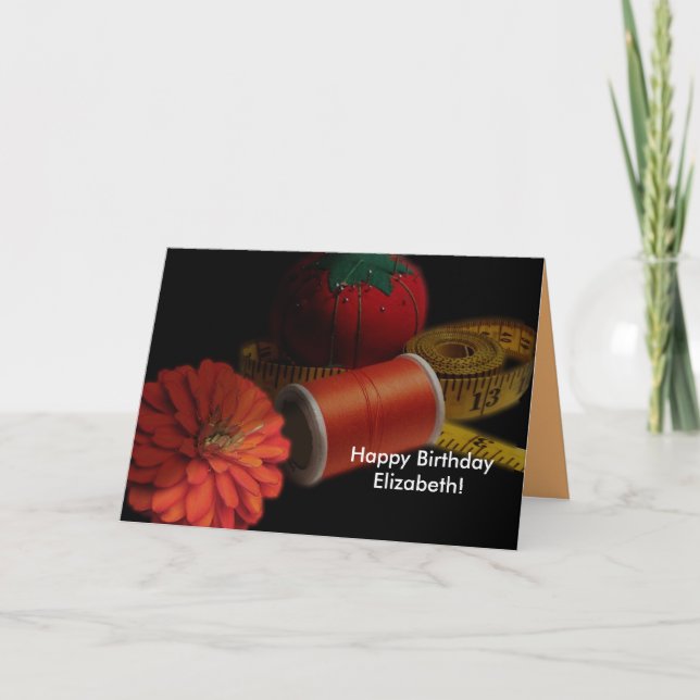 Sewing Supplies Birthday Card (Front)