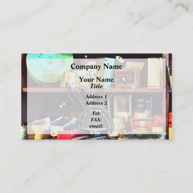 Sewing Supplies in General Store Business Card (Front)