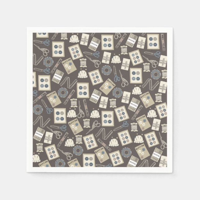 Sewing Supplies Paper Napkins (Front)