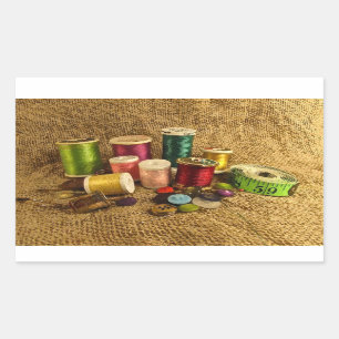 Sewing Supplies Rectangular Sticker