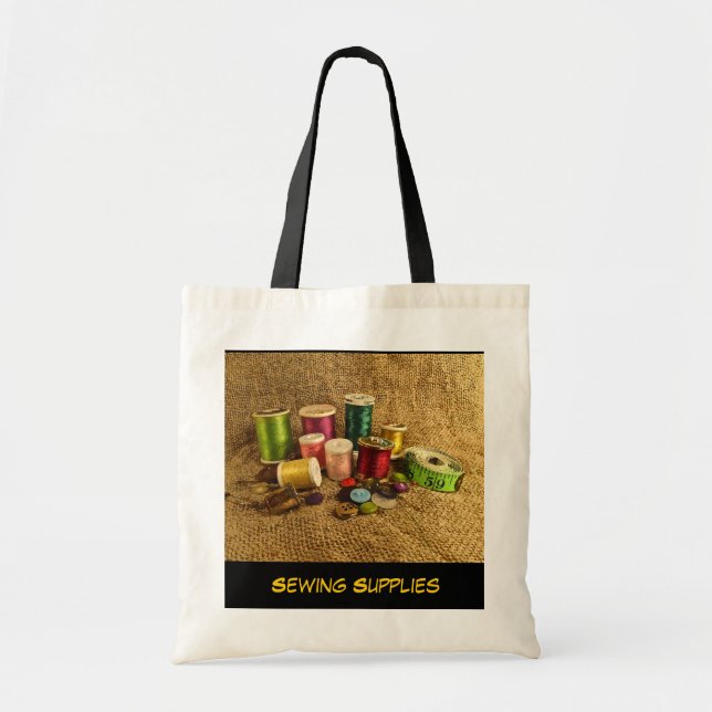 Sewing Supplies Tote Bag (Front)
