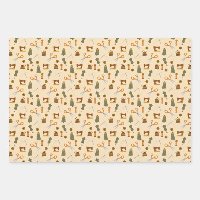 Sewing Supplies Wrapping Paper (Front)