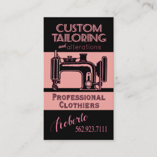 Sewing: Tailor, Dressmaker, Designer, Seamstress Business Card