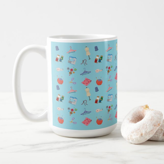 Sewing Theme Mug (With Donut)