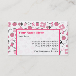 Sewing Themed Business Card (Pink)