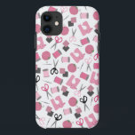 Sewing Themed iPhone 5 Case<br><div class="desc">An iPhone 5 case featuring a sewing themed design consisting of a sewing  machine,  spools of thread,  a pin cushion,  scissors,  fabric swatches,   and sewing needles.  Design has a pink colour scheme.</div>
