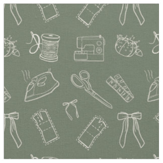Sewing Themed Pattern Fabric