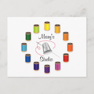 Sewing Thimble, Needle and Threads Postcard