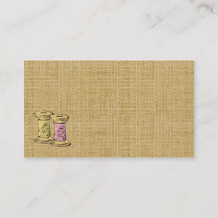 Sewing Thread Burlap Business Card