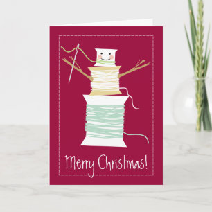 Sewing thread spools snowman Christmas holiday