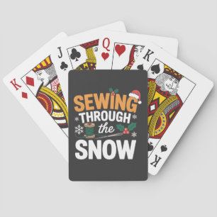 Sewing Through the Snow Funny Christmas Quilt Playing Cards