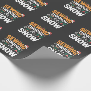 Sewing Through the Snow Funny Christmas Quilt Wrapping Paper