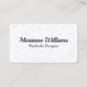 Sewing Tools Pattern   Wardrobe Designer Business Card