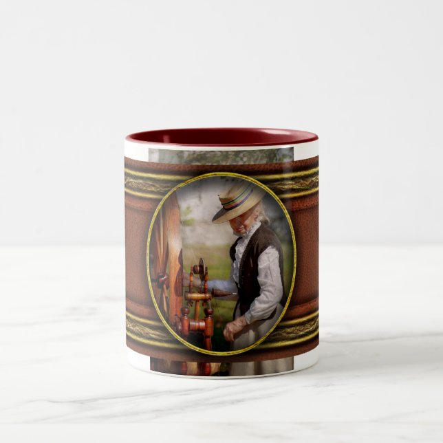 Sewing - Weaving - Big wheel keep on turning Two-Tone Coffee Mug (Center)