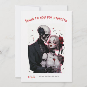 Sewn to You for Eternity Skeleton Couple Card