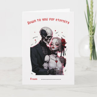 Sewn to You for Eternity Skeleton Couple Card