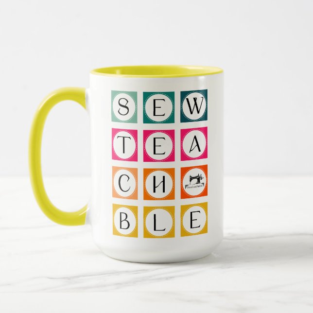 Sewteachable Colorful Squares Mug (Left)