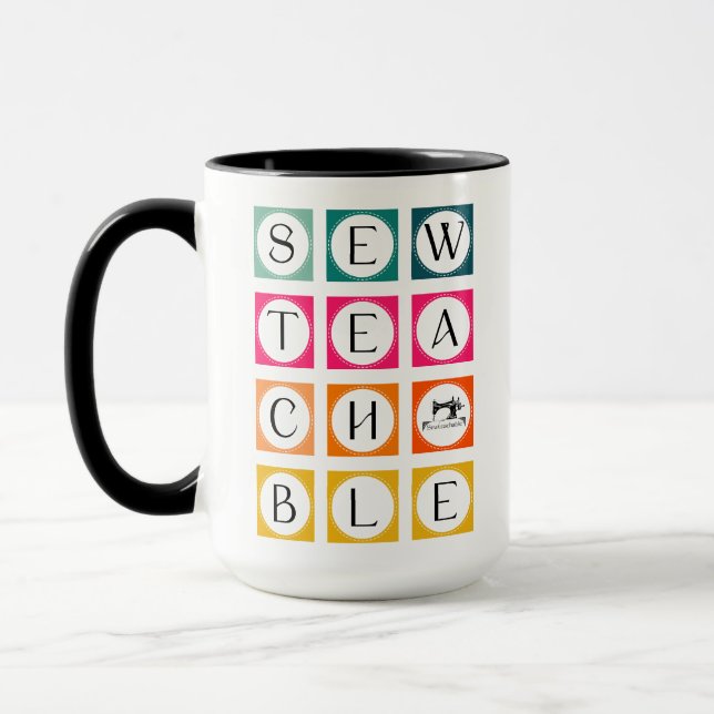 Sewteachable Colorful Squares Mug (Left)