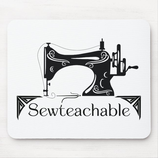 Sewteachable Vintage Sewing Machine Mouse Mat (Front)