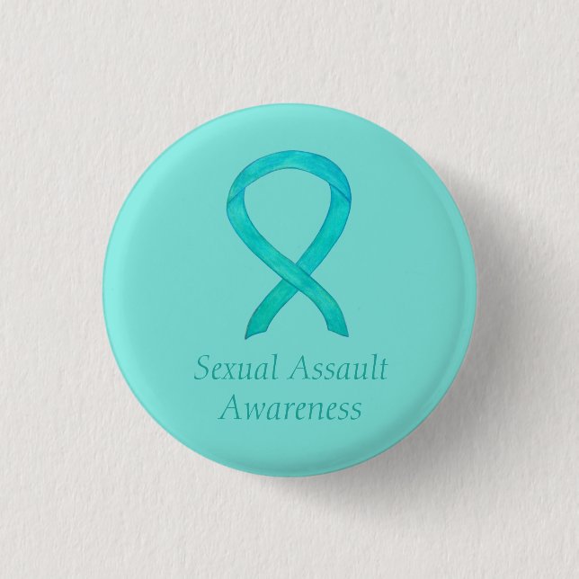 Sexual Assault Awareness Custom Ribbon Pin (Front)