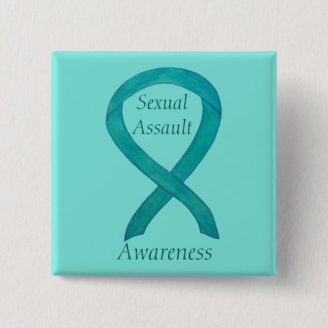 Sexual Assault Awareness Custom Ribbon Pin (Front)
