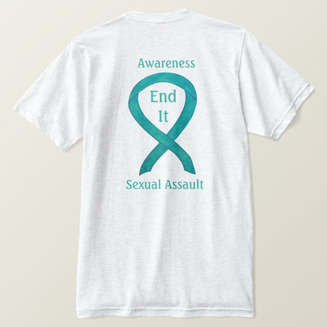 Sexual Assault Awareness Ribbon Custom Shirts (Design Back)