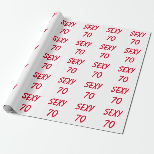 Sexy 70th Birthday Wrapping Paper (Unrolled)