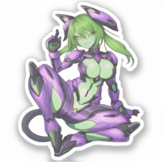 Sexy alien android catgirl