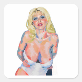 Sexy Artful Painting Square Sticker