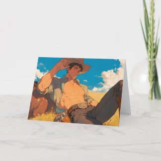 Sexy Cowboy Hot Guy Greetings Card