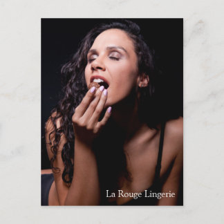 Sexy Female Model with Black Lingerie Postcard