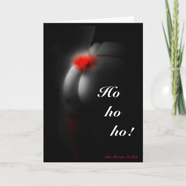 Sexy Glamour Babe Naughty "ho" Joke Christmas Card (Front)