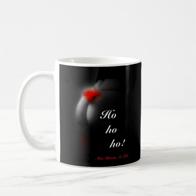 Sexy Glamour Babe Naughty Joke Christmas Black Mug (Left)