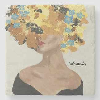 Sexy Head of Flowers  Stone Coaster
