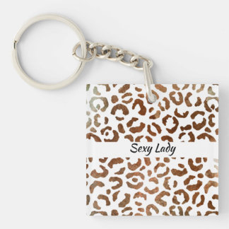 Sexy Lady Big Cat Print Abstract Key Ring