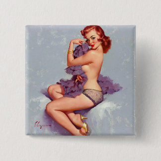 Sexy pinup girl 15 cm square badge