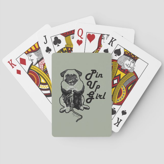 Sexy Pug is the real Pin Up Girl Playing Cards (Back)