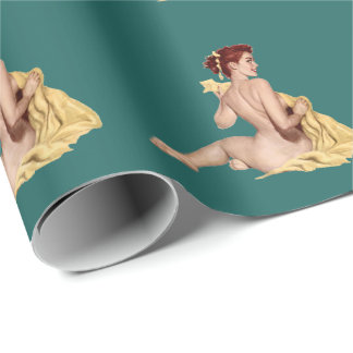 Sexy redhead pinup girl gift wrap