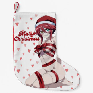 Sexy Santa Marry Cristmas Wrapped Anime Girl Small Christmas Stocking